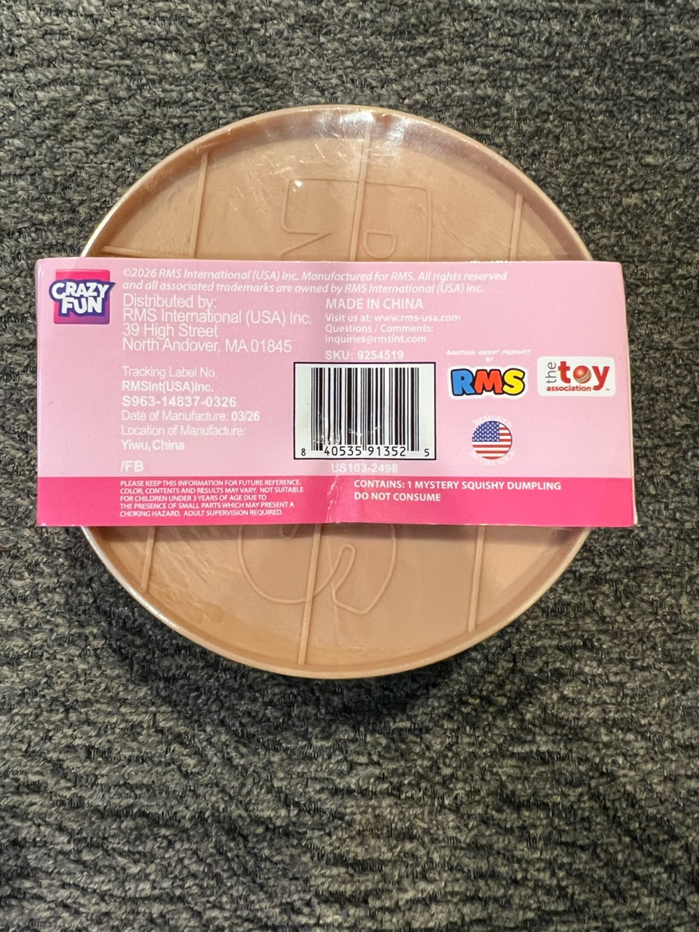 Mystery Dumpling Pork Bun Toy - Pink and Tan Kids Toy - Picture 2 of 2